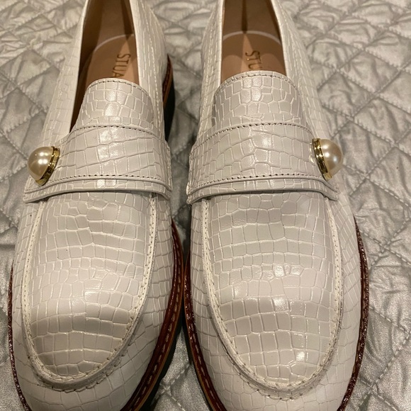 Stuart Weitzman White Loafers - Picture 2 of 9